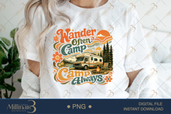 Wander Often Camp Always PNG, Retro Camping Sublimation Desi Product Image 2