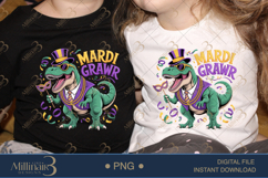 Mardi Grawr PNG, Funny Dinosaur Mardi Gras Shirt Design with Product Image 2