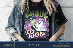 Ghoul Meets Boo PNG Halloween Couple Png, Spooky Couple Png Product Image 2