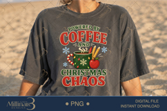 Powered by Coffee and Christmas Chaos PNG, Funny Teacher Chr Product Image 2