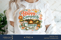 Happy Campers Club PNG, Retro Camping Sublimation Design, Ca Product Image 2