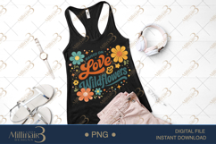 Raised On Love Wildflowers PNG, Retro Floral Quote Design, G Product Image 2