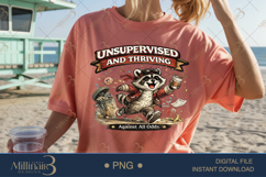 Unsupervised and Thriving PNG, Funny Raccoon Digital Design, Product Image 2