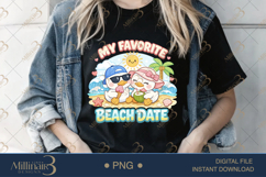 My Favorite Beach Date PNG Cute Duck Couple Design, Summer L Product Image 2