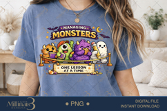 Managing Monsters One Lesson At A Time PNG, Funny Halloween Product Image 2