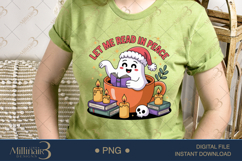 Let Me Read in Peace Ghost PNG | Cute Christmas Clipart Product Image 2