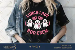 Lunch Lady Boo Crew PNG|Funny School Cafeteria Staff Product Image 2