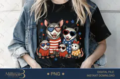 American Opossum Family PNG | Patriotic Woodland Clipart Product Image 2