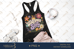 Wildflower Soul PNG, Watercolor Floral Boho Design with Sun, Product Image 2