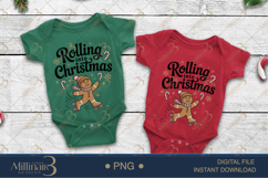 Rolling Into Christmas PNG Clipart | Gingerbread Roller Skat Product Image 2