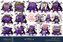 Halloween School Supply Monster Clipart Bundle PNG, 40 Cute Product Image 2