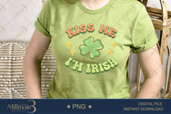 Kiss Me I'm Irish PNG, St Patricks Day Shamrock Clipart, Luc Product Image 2