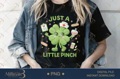 Just A Little Pinch PNG, St Patricks Day Nurse Shamrock PNG Product Image 2