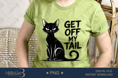 Get Off My Tail PNG | Funny Black Cat Clipart | Sassy Kitty Product Image 2