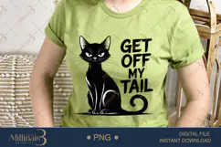 Get Off My Tail PNG | Funny Black Cat Clipart | Sassy Kitty Product Image 2