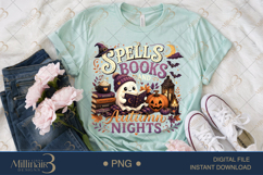 Spells Books and Autumn Nights PNG, Cute Halloween Book Love Product Image 2
