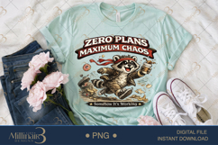 Zero Plans Maximum Chaos PNG, Funny Raccoon Digital Design, Product Image 2