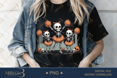 Cheerleader Skeletons Halloween PNG| Halloween Cat Reading Product Image 2