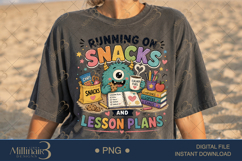 Running on Snacks and Lesson Plans PNG, Cute Teacher Monster Product Image 2