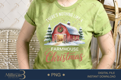 There’s Nothing Like A Farmhouse Christmas PNG | Rustic Red Product Image 2