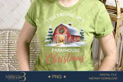 There’s Nothing Like A Farmhouse Christmas PNG | Rustic Red Product Image 2