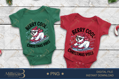 Berry Cool Christmas Vibes PNG | Polar Bear Sledding Sublima Product Image 2
