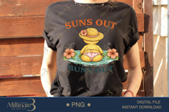 Suns Out Buns Out PNG Funny Summer Duck Clipart | Cute Beach Product Image 2