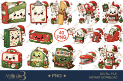 Cute Christmas School Supply Clipart Bundle PNG, 40 Holiday Product Image 2
