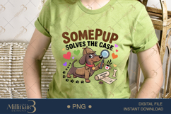 SomePup Solves the Case PNG | Funny Detective Dog Clipart Product Image 2