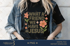 Retro Friend in Jesus PNG |Christian Floral PNG Product Image 2