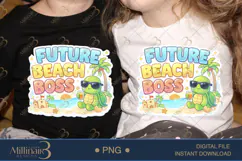 Future Beach Boss PNG Cute Kids Summer Shirt Design, Turtle Product Image 2