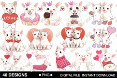 Funny Bull Terriers in Love Valentine Dog Clipart Bundle Product Image 2