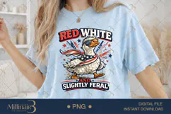 Red White And Slightly Feral PNG, Funny Patriotic Goose Subl Product Image 2