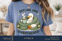 Offline and Unbothered PNG, Cozy Introvert Duck Sublimation Product Image 2