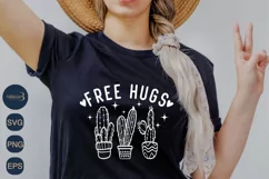 Free Hugs Svg |Funny Design|Valentine's Day Cut File|Cactus Product Image 3