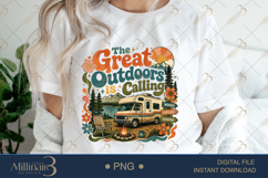 The Great Outdoors Is Calling PNG, Retro RV Camping Sublimat Product Image 2