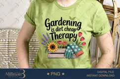 Gardening Is Just Dirty Therapy PNG | Funny Plant Lover Clip Product Image 2