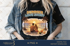 Summer Love Story PNG Romantic Beach Sunset Design, Couple Product Image 2