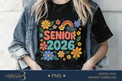 Floral Graduation 2026 PNG|Boho Senior Flower 2026 PNG Product Image 2