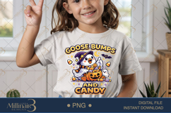 Goose Bumps and Candy PNG, Cute Halloween Goose PNG, Ghost G Product Image 2