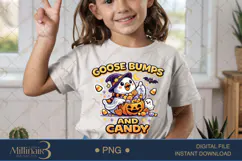 Goose Bumps and Candy PNG, Cute Halloween Goose PNG, Ghost G Product Image 2