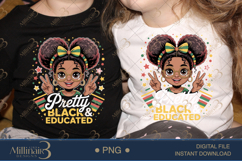 Pretty Black and Educated PNG, Black History Month Shirt Des Product Image 2