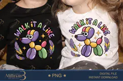 Walk It A Like Mardi Gras PNG, Balloon Dog Carnival Shirt Product Image 2