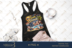 Sun Sand and the USA PNG, Patriotic Beach Summer Sublimation Product Image 2