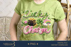 Lucky Charm PNG, St Patricks Day Shamrock Clipart With Pot O Product Image 2