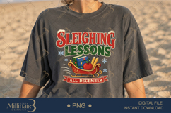 Sleighing Lessons All December PNG, Funny Teacher Christmas Product Image 2