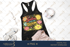 Sunshine Made Me Bloom PNG Watercolor Floral Design, Retro B Product Image 2