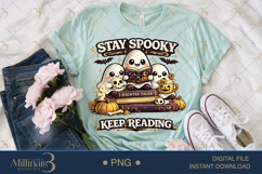Stay Spooky Keep Reading PNG, Cute Halloween Ghost Reader De Product Image 2