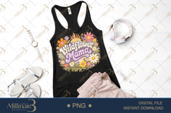 Wildflower Mama PNG, Watercolor Floral Boho Design with Sun, Product Image 2