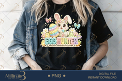 Egg Hunter PNG, Crochet Easter Bunny Sublimation Design, Cut Product Image 2